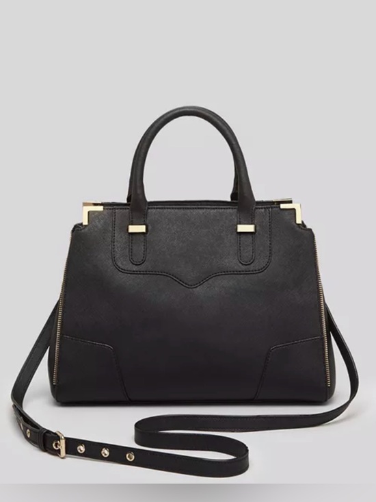 Rebecca Minkoff Handbags - Rebecca Minkoff Amorous Satchel Black Saffiano Leather Gold Crossbody Bag